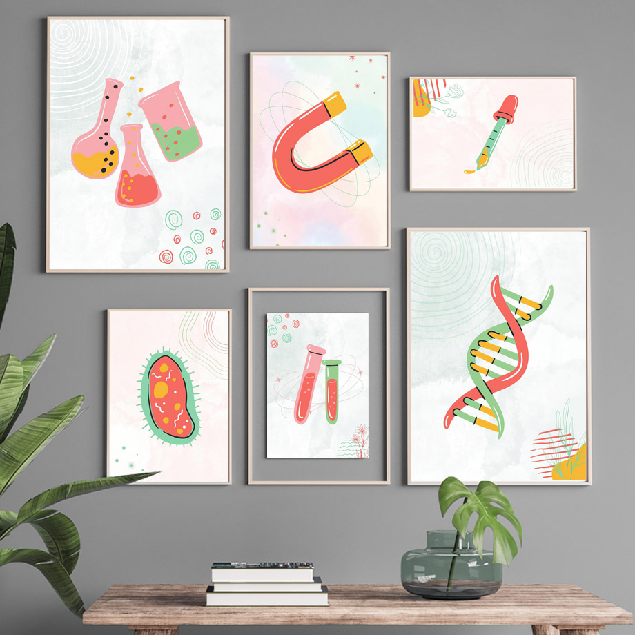 1pc frameless Canvas Painting  - Science Nursery recension och pris