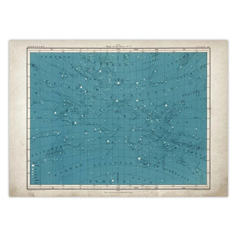 Stars Art Vintage Astronomy Po - Star Map Poster recension och pris