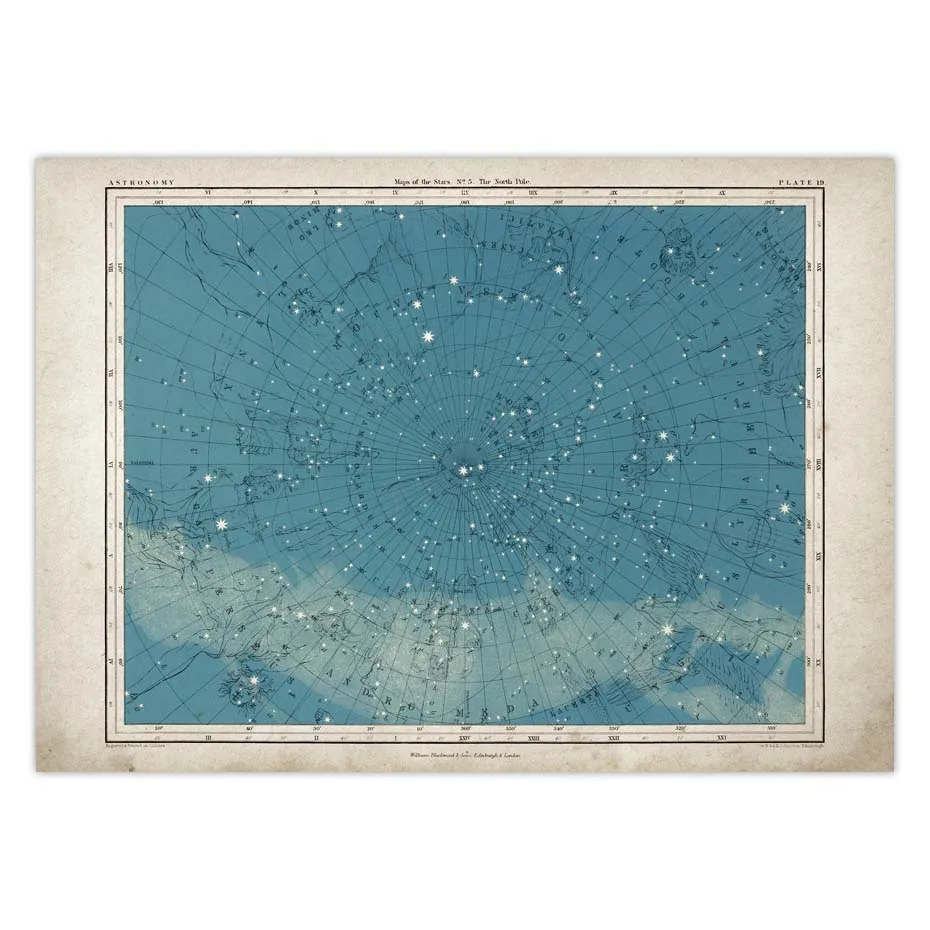 Stars Art Vintage Astronomy Po - Star Map Poster recension och pris