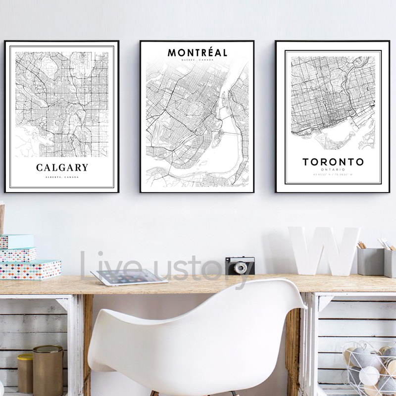 Black White Montreal Map Print - Star Map Poster recension och pris