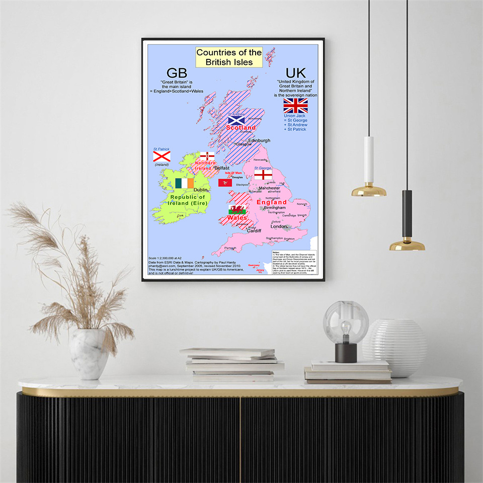42*59cm Political Map of The U - Star Map Poster recension och pris