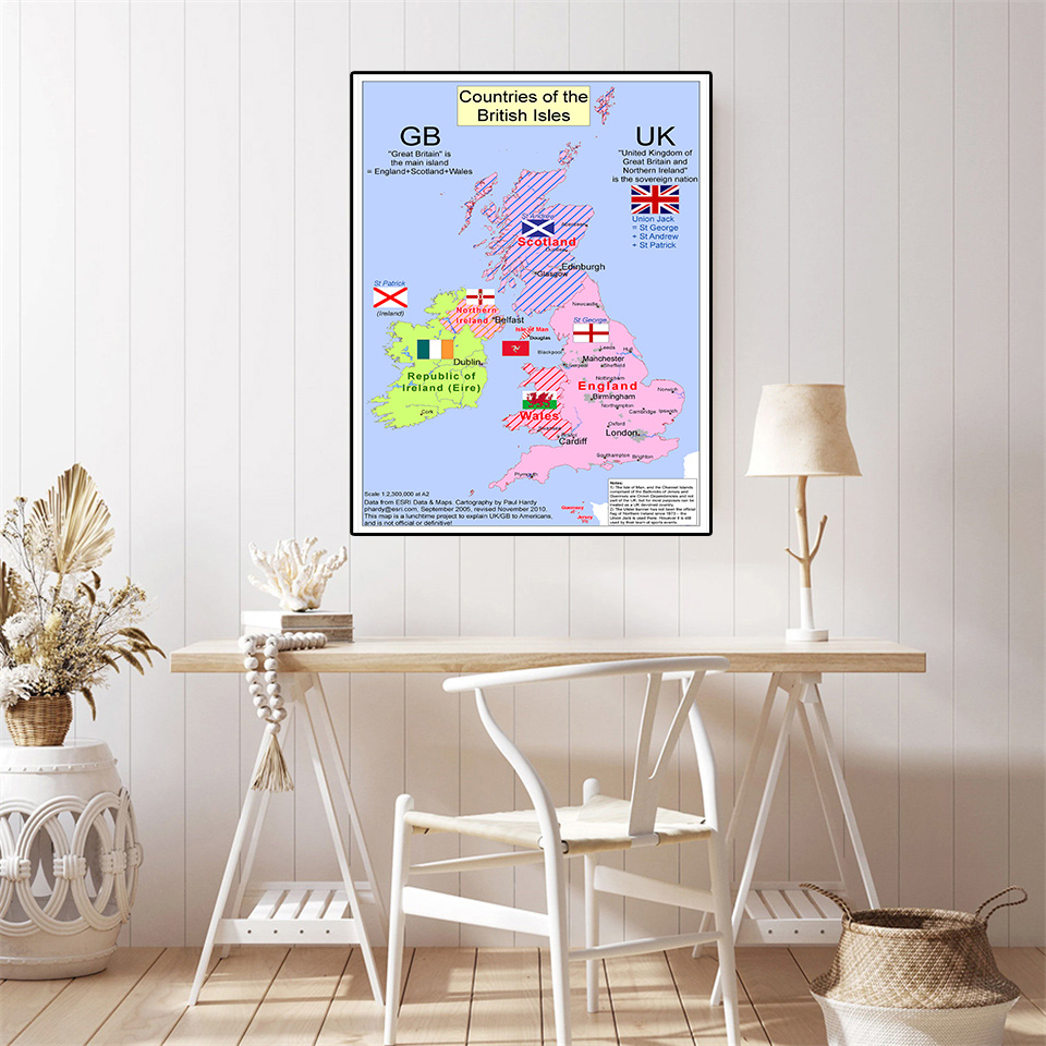 42*59cm Political Map of The U - Star Map Poster recension och pris