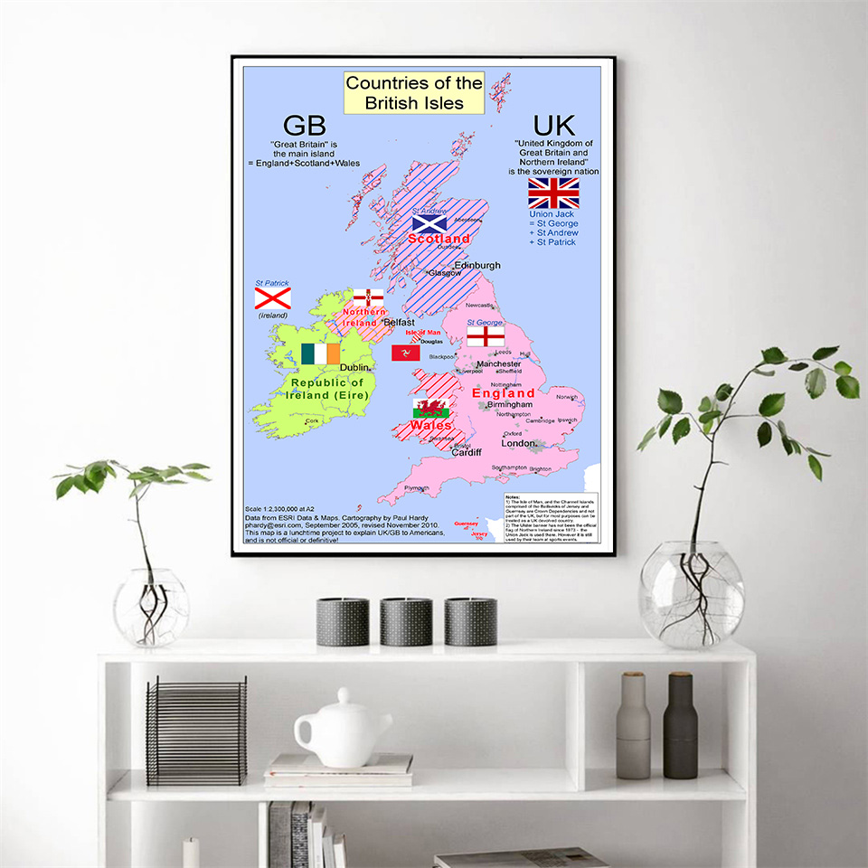 42*59cm Political Map of The U - Star Map Poster recension och pris