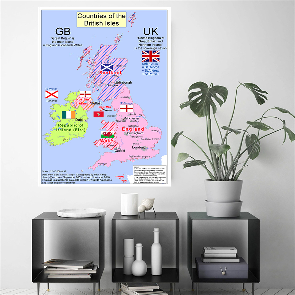 42*59cm Political Map of The U - Star Map Poster recension och pris